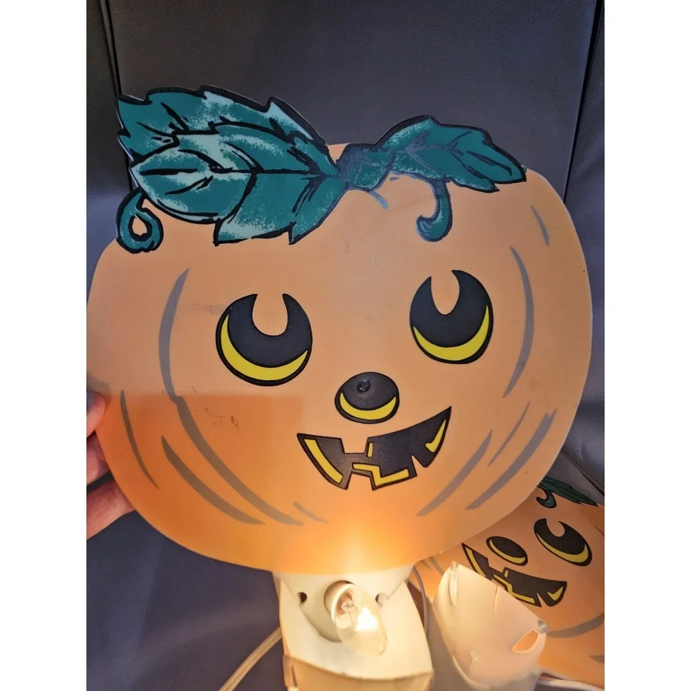 Vintage 90s Halloween Plastic Yard Sticks Set Of 3 Light Up Jack O‎ Lanterns